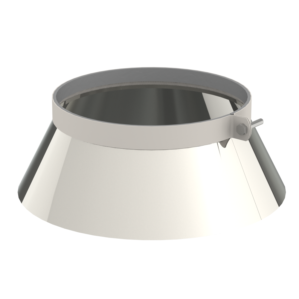 Stormkraag Inox dia 250 mm voor Dubbelw. Syst. 200/250 mm