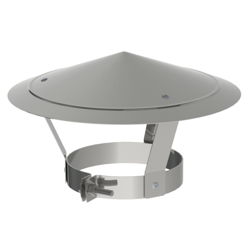 [RKAPI.UNI] Regenkap INOX voor EW buis diameter 150 tot 200mm.