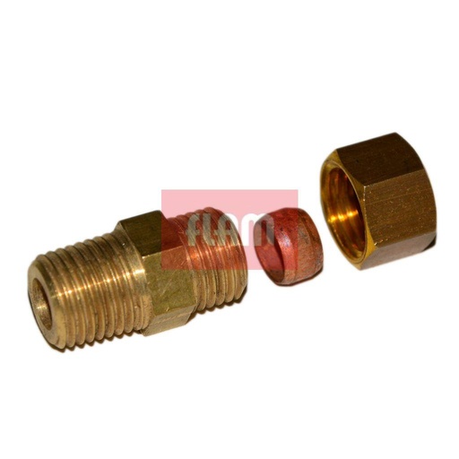 [SANK-0004] Knelkoppeling Koper Rechte 8mm - Man. 1/4"