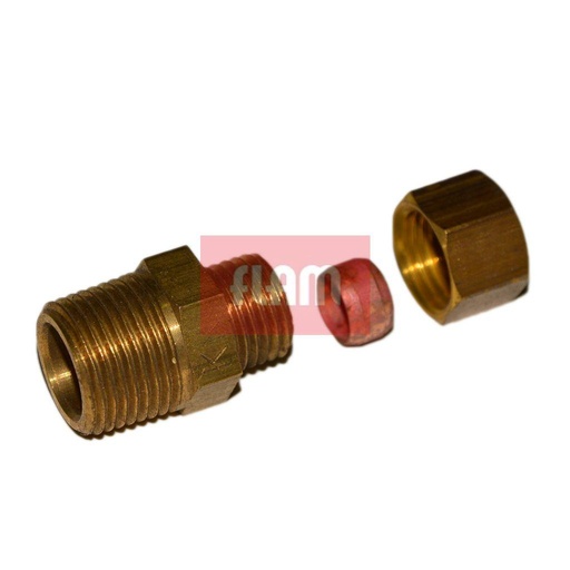 [SANK-0005] Knelkoppeling Koper Rechte 8mm - Man. 3/8" konisch